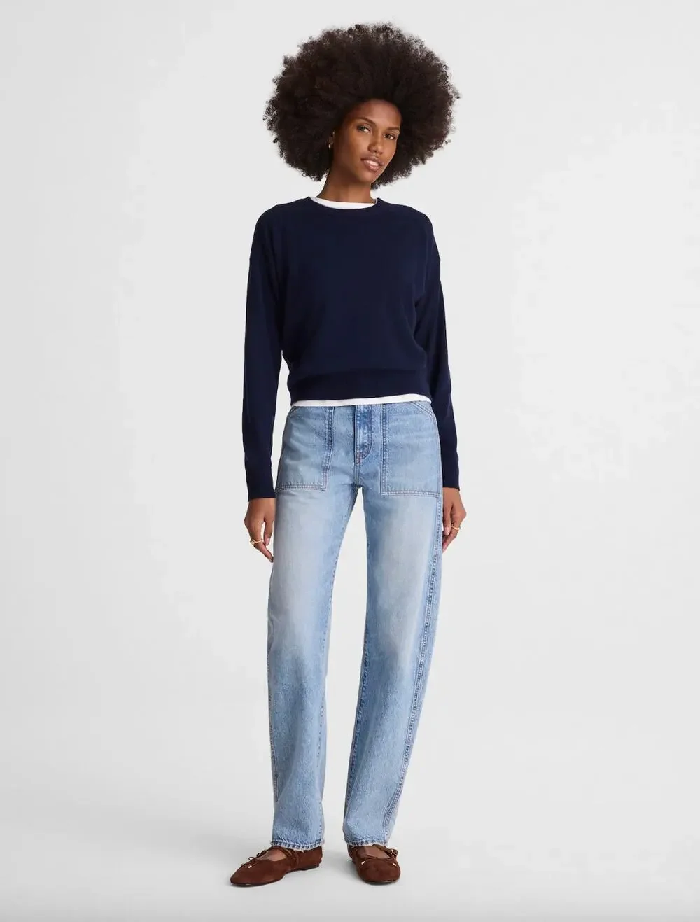 Madewell The Tall Balloon Jean Raebrook Wash Blue High Rise Rigid US 30T NWT